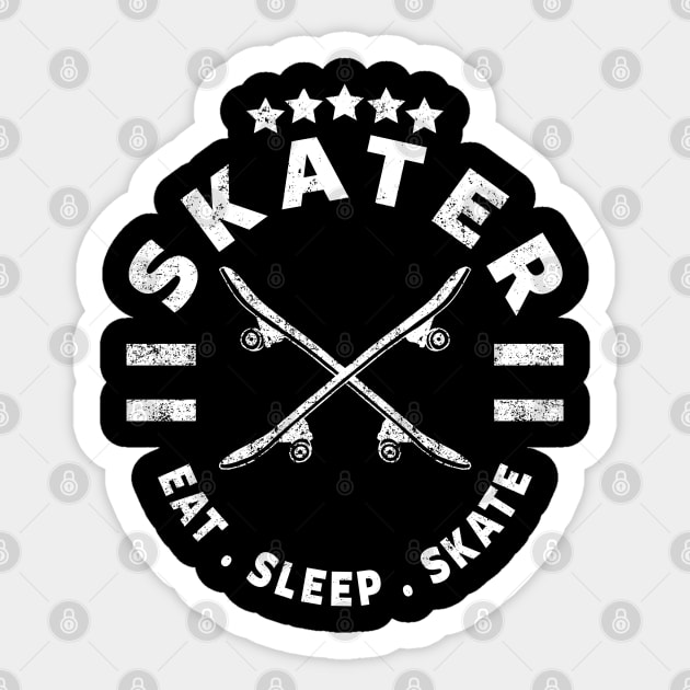 SKATER - SKATEBOARDER - EAT SLEEP SKATE Sticker by ShirtFace